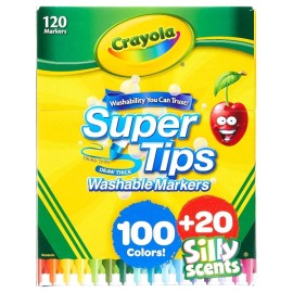 PLUMON CRAYOLA SUPER TIPS 100 + 20 COLORES LAVABLES 585120/ 8