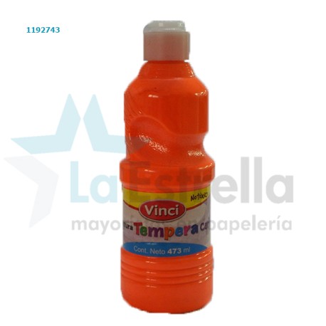 PINTURA P/CARTEL VINCI TEMPERA FLUO NARANJA 473 ML /12