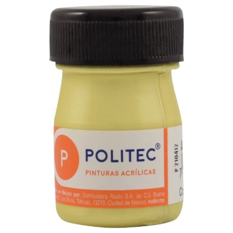 PINTURA POLITEC LINEA 500 METALICOS AMARILLO C/20 ML 518