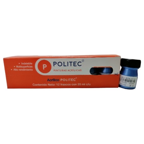 PINTURA POLITEC LINEA 500 METALICOS AZUL C/20 ML 513