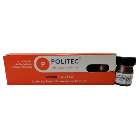 PINTURA POLITEC LINEA 500 METALICOS CAFE C/20 ML 504