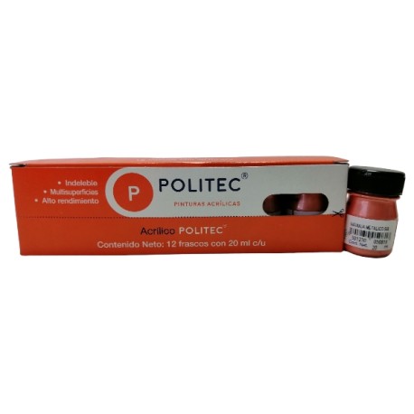 PINTURA POLITEC LINEA 500 METALICOS NARANJA C/20 ML 508