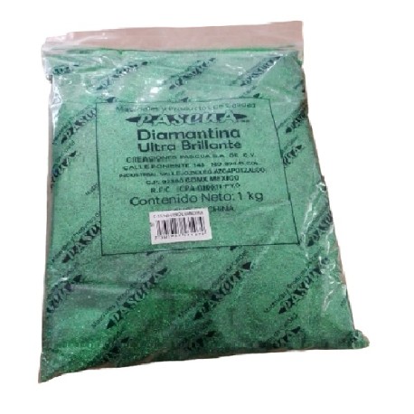 DIAMANTINA 1KG DELGADA VERDE BANDERA C15 1/12