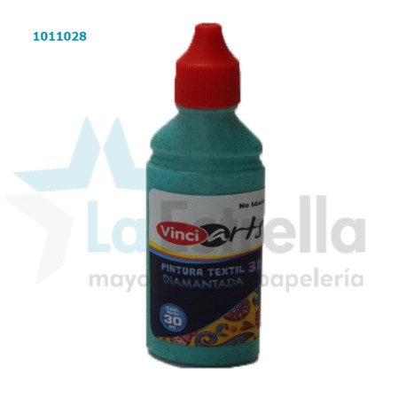 PINTURA TEXTIL VINCI DIAMANTADA VERDE 30 ML /48