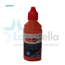 PINTURA TEXTIL VINCI NARANJA 30 ML /48