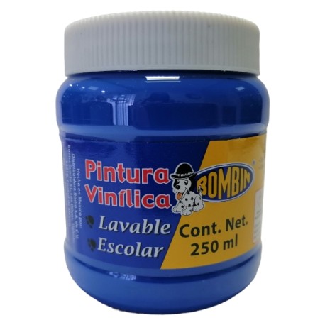 PINTURA VINILICA BOMBIN ESCOLAR 250 ML AZUL RODIN 015 /12