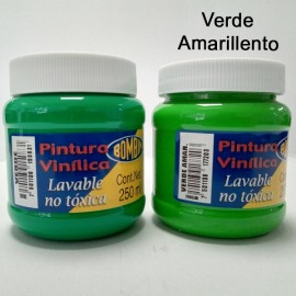 PINTURA VINILICA BOMBIN ESCOLAR 250 ML VERDE AMARILLENTO RODIN /12