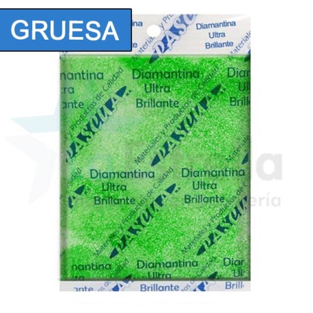 DIAMANTINA 1KG GRUESA VERDE LIMON C40 1/12