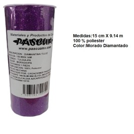 TUL METALICO DECORATIVO PASCUA MORADO 15 x 9.14 CMS