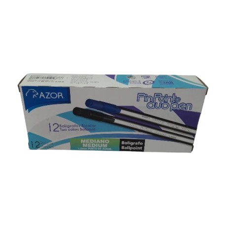 BOLIGRAFO PIN POINT DUO NEGRO-AZUL CAJA CON 12 PIEZAS 1.00MM /30