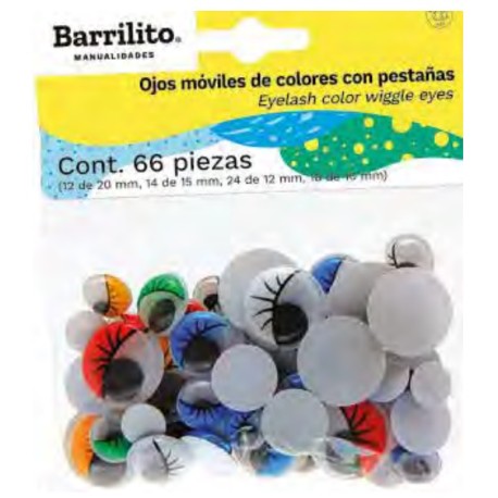 OJITOS MOVILES BARRILITO DE COLORES 10 12 15 Y 20 MM E005 C/66 PZAS 24/72