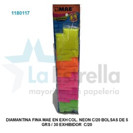 DIAMANTINA FINA MAE EXH COL. NEON C/20 BOL. DE 5 GRS MDF-BL205SF /30