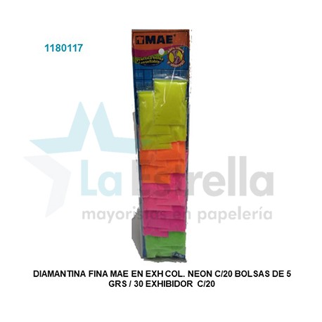 DIAMANTINA FINA MAE EXH COL. NEON C/20 BOL. DE 5 GRS MDF-BL205SF /30