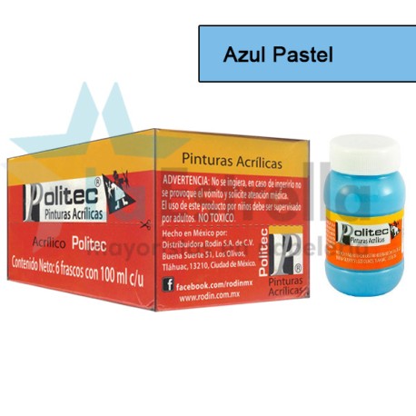 PINTURA ACRIL POLITEC ESC 100 ML AZUL PASTEL RODIN 316 /6