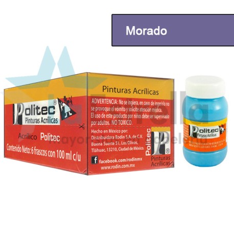 PINTURA ACRIL POLITEC ESC 100 ML MORADO RODIN 334 /6