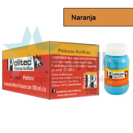 PINTURA ACRIL POLITEC ESC 100 ML NARANJA RODIN 308 /6