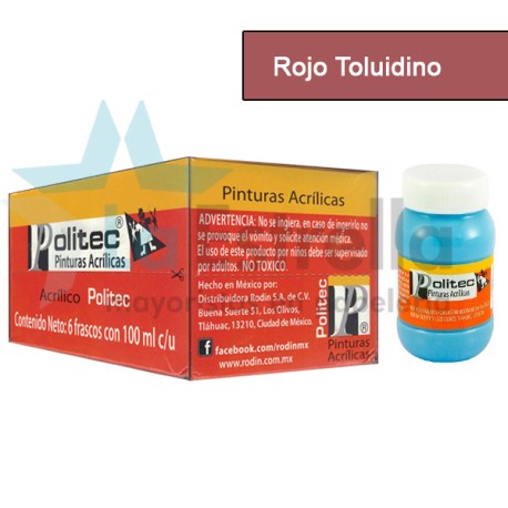 PINTURA ACRIL POLITEC ESC 100 ML ROJO TOLUIDINO 309 /6