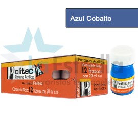 PINTURA ACRIL POLITEC ESC 20 ML AZUL COBALTO RODIN 310 /12