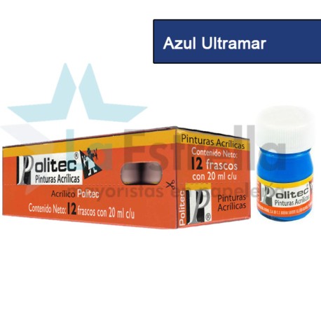 PINTURA ACRIL POLITEC ESC 20 ML AZUL ULTRAMAR RODIN 315 /12