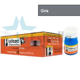 PINTURA ACRIL POLITEC ESC 20 ML GRIS RODIN 317 /12