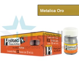 PINTURA ACRIL POLITEC ESC 20 ML METALICA ORO 700 /12