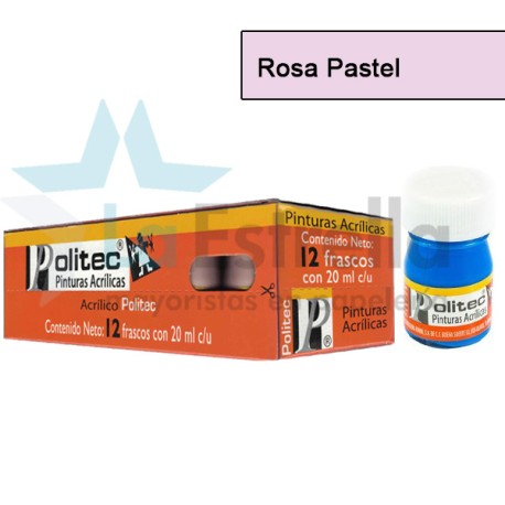 PINTURA ACRIL POLITEC ESC 20 ML ROSA PASTEL RODIN 326 /12