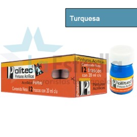 PINTURA ACRIL POLITEC ESC 20 ML TURQUESA RODIN 324 /12