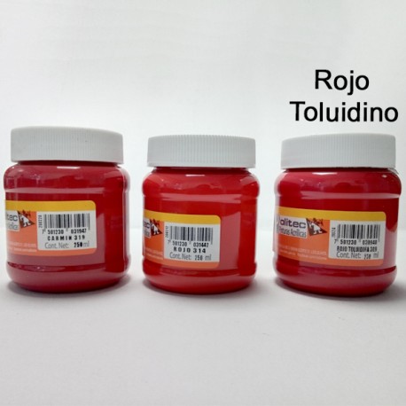 PINTURA ACRIL POLITEC ESC 250 ML ROJO TOLUIDINO RODIN 309 /12