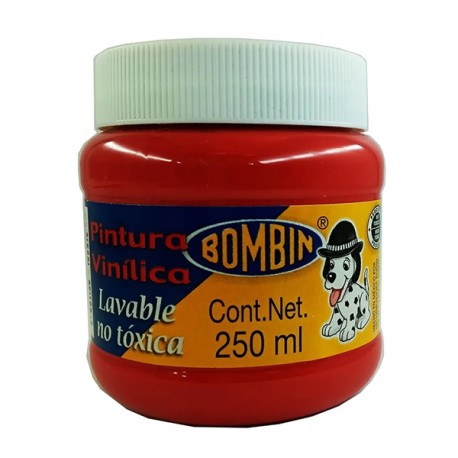 PINTURA VINILICA BOMBIN ESCOLAR 250 ML ROJO RODIN 021 /12