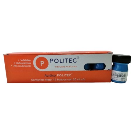 PINTURA ACRIL FLUO POLITEC L-800 20 ML AZUL 805 /12