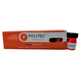 PINTURA ACRIL FLUO POLITEC L-800 20 ML ROJO 802 /12