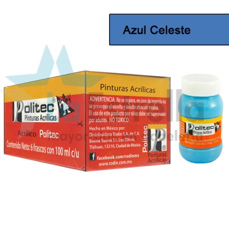 PINTURA ACRIL POLITEC ESC 100 ML AZUL CELESTE 313 /6