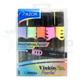 MARCATEXTOS VISION PLUS PASTEL C/5 COLORES SURTIDOS 2625P /24