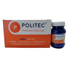 PINTURA ACRIL POLITEC ESC 100 ML AZUL COBALTO 310  /6