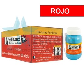 PINTURA ACRIL POLITEC ESC 100 ML ROJO 314 /6