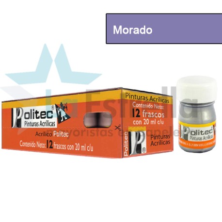 PINTURA ACRIL POLITEC ESC 20 ML MORADO RODIN 334 /12