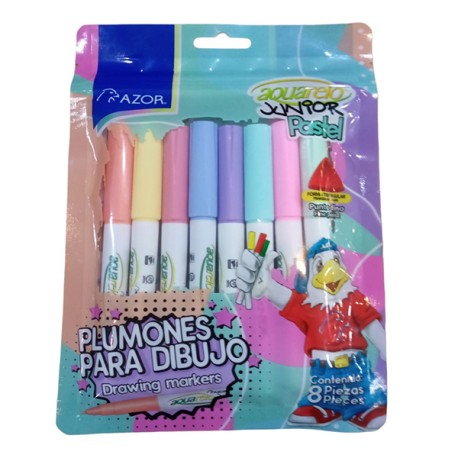 PLUMON AQUARELO JUNIOR PASTEL PIEZA C/8 COLORES 2928 /48