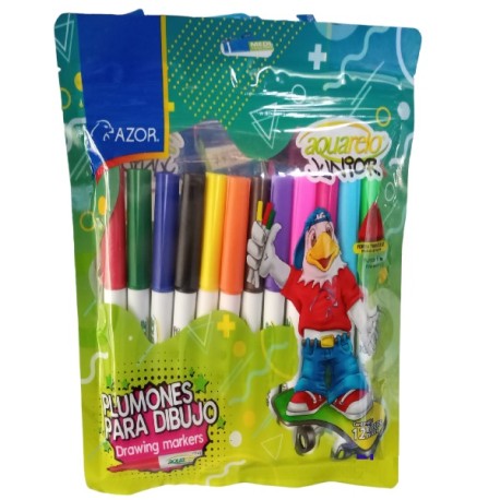 PLUMON AQUARELO JUNIOR TRIANG C/12 COLORES SURTIDOS 2912 /12