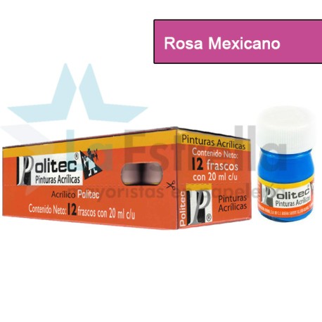 PINTURA ACRIL POLITEC ESC 20 ML ROSA MEXICANO RODIN 337 /12