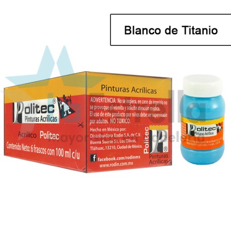 PINTURA ACRIL POLITEC ESC 100 ML BLANCO DE TITANIO 301 /6