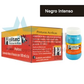 PINTURA ACRIL POLITEC ESC 100 ML NEGRO INTENSO 302 /6