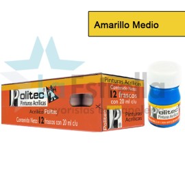 PINTURA ACRIL POLITEC ESC 20 ML AMARILLO MEDIO 318 /12