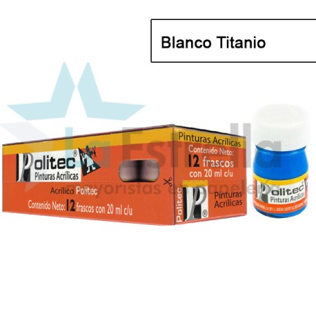 PINTURA ACRIL POLITEC ESC 20 ML BLANCO TITANIO RODIN 301 /12