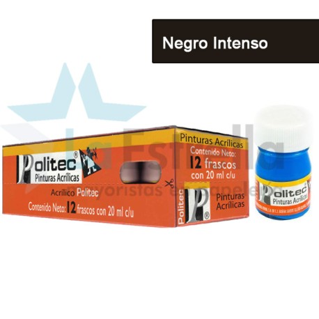 PINTURA ACRIL POLITEC ESC 20 ML NEGRO INTENSO RODIN 302 /12