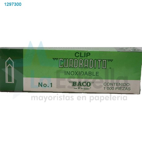 CLIP BACO CUADRADITO INOXIDABLE  1 / 100
