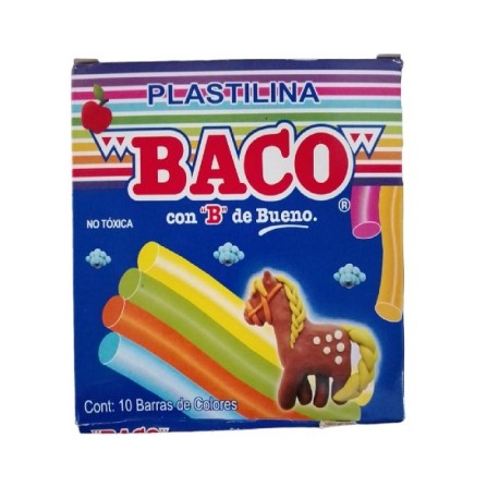 PLASTILINA EN CAJITA BACO C/10 COLORES /100