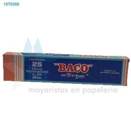 REGLA DE PLASTICO BACO 30 CM. 5030 / 10