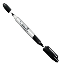 MARC PERM SHARPIE DOBLE PUNTA NEGRO /12