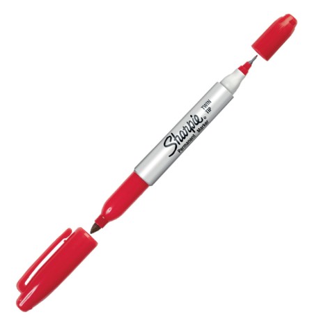 MARC PERM SHARPIE DOBLE PUNTA ROJO /12