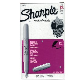 MARC PERM SHARPIE FINO METALIC PLATA /12